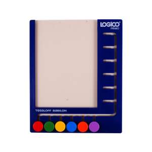 Rám LOGICO Primo pre kartičky s úlohami, modrý rám s 6 farebnými gombíkmi, vzdelávacia hračka pre predškolákov - Primo Brožúry s aktivitami, logika