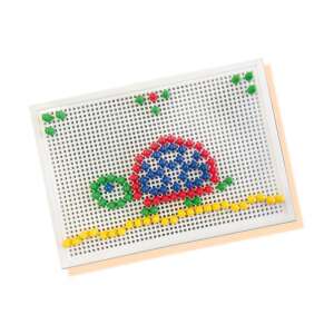 SES Mozaika Pegboard Puzzle, wzór żółwia, kolorowe kołki, zabawka edukacyjna - SES Creative