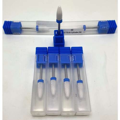 5 darabos kerámia csiszolófej készlet, finom szemcsés, kúp alakú, professzionális körömápoláshoz