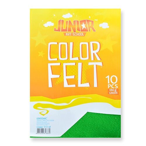 Junior Kreatív  filc lapok A/4, zöld 10 db/csomag (135060) 175367854 - Dekorációs kellék