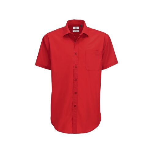 Férfi rövid ujjú ing - B&C SMART SSL/M - deep red - méret S 175411255 - Férfi ing