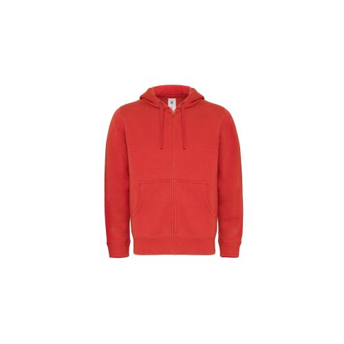 Kapucnis pulóver, cipzáras - B&C HOODED FULL ZIP/M - red - méret 2XL 175411669 - Férfiaknak