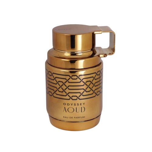 Armaf Odyssey Aoud EDP 100 ml, luxus arany üveg bonyolult fekete mintával, uniszex keleties illat - Unisex parfüm