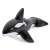 Bestway Giant Killer Whale Rider, inflatable pool toy, black and white, 203x102 cm