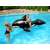 Bestway Riesiger Killerwal-Reiter, aufblasbares Poolspielzeug, schwarz-weiß, 203x102 cm, im Pool, Kind reitet darauf