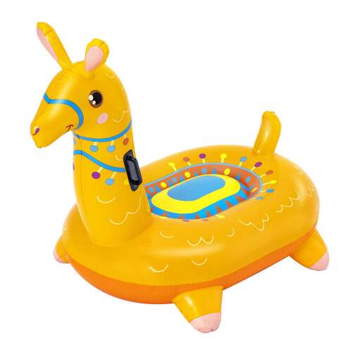 Bestway Lama Rider aufblasbarer Pool-Schwimmring, gelb mit buntem Design, für Kinder
