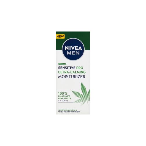 Nivea Men Sensitive Pro Ultra-Calming hidratáló krém 75ml 100% növényi alapú kendermagolajjal és E-vitaminnal férfi érzékeny bőrre, bőrirritáció csökkentésére - Arc- és szemkörnyékápoló