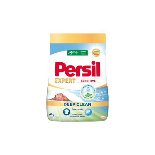 Persil Expert Sensitive mosópor, 27 mosás, aloe verával a mélytisztításért és kíméletes a bőrhöz, bőrgyógyászatilag tesztelt - Mosópor