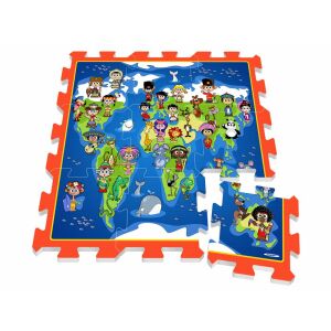 Habtapi Mapa Świata Piankowe Puzzle - Zabawka edukacyjna - Puzzle i układanki