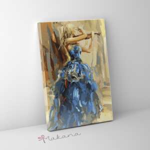 Hegedűs kék ruhában - Számfestő készlet, kerettel (40x50 cm) 87864652 