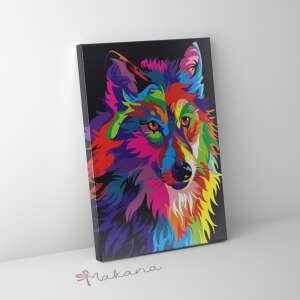 Színes farkas - Számfestő készlet, kerettel (30x40 cm) 82351457 