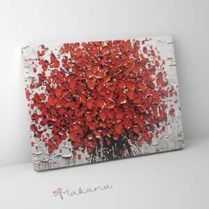 Makana - Piros Virágcsokor Számfestő Készlet - 40x50 cm