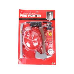 Firefighter costume accessory set for kids, includes helmet, axe, crowbar, fire extinguisher, and radio - Costume for Kid