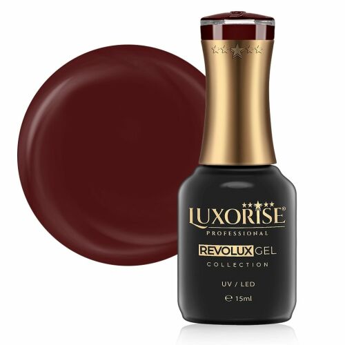 Revolux LUXORISE Hot Chocolate félpermanens körömlakk 15ml, gazdag sötétbarna színminta és üveg professzionális és otthoni használatra, UV/LED köttetésű - Gél lakk