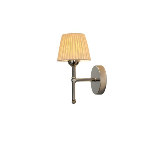 Opviq Falilámpa Fehér APG0014, elegáns modern fém falilámpa pliszírozott ernyővel fehér háttéren - Fali lámpa