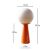 Opviq Table Lamp Orange Monivo-5 méretekkel, amelyek 12 cm szélességet, 30 cm magasságot és 18 cm talpmagasságot mutatnak, fehér háttér előtt