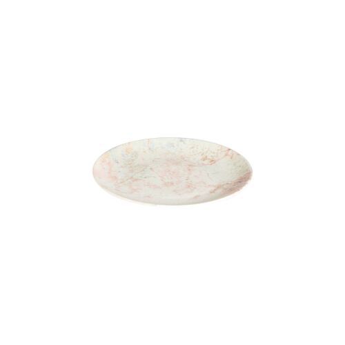 Hermia étkészlet Arina Chic desszertes tányér, 21x21 cm, porcelánból, finom, sokszínű mintával, ferde nézetben fehér alapon - Étkészlet