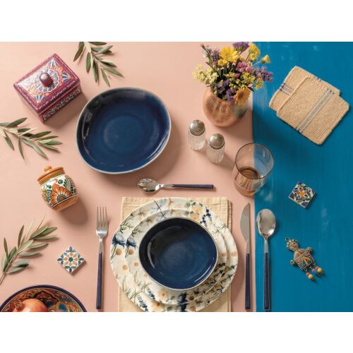 Hermia Dinner Set (24 Pieces) Multicolor Neris Navy Pebble 24 Ytkm HC 175547983 - Edénykészlet, Étkészlet, Konyhai reszelő és Lábas