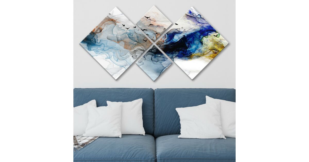 Wallity Decorative MDF Painting (4 Pieces) Multicolor 4MDF1675194094 175557725