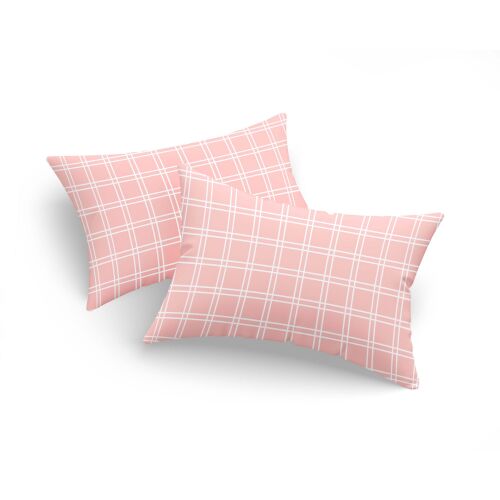 L'essential Maison Pink Tavşancık kockás párnahuzat szett (2 darab) 65% pamut és 35% poliészter keverékéből, 50x70 cm méretben, borítékzárral, ideális hálószoba dekorációhoz. - Párnahuzat