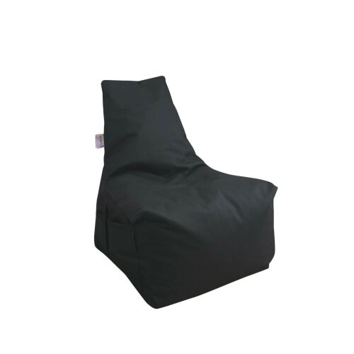 Atelier Del Sofa Acelya fekete babzsákfotel, vízálló anyag, 100% impertex, 3/4 nézet fehér háttéren - Bútor
