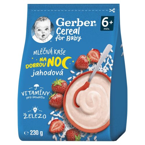 GERBER Gabonapehely zabkása ml 230g eper 6 hónapos kortól