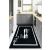 Conceptum Hypnose szőnyeg 100x200 Többszínű Leslure konyhai futószőnyeg 'my kitchen my rules' felirattal, evőeszközökkel, villa és kés dizájnnal fekete alapon, modern konyhai környezetben