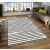 Conceptum Hypnose Carpet (100 x 180) Multicolor Asr Crpt-60, fekete-fehér csíkos szőnyeg modern nappaliban szürke kanapéval és nagy ablakokkal, szoba nézet