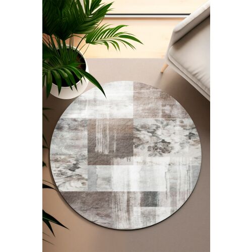 Conceptum Hypnose Carpet 120 cm Multicolor CT-2046 Y kerek szőnyeg modern nappali környezetben - Szőnyeg