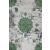 Felülnézetből a Conceptum Hypnose Hall Carpet 100x200 Multicolor Hmnt610, kiemelve az aprólékos zöld mandala mintát és a koptatott szürke és sötétszürke absztrakt háttérmintát
