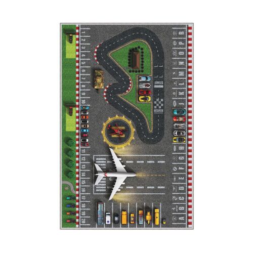 Conceptum Hypnose játszószőnyeg versenypálya és repülőtér mintával, 50x80 Multicolor HMNT499 - Lakberendezés