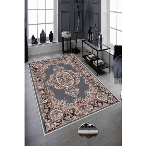 Conceptum Hypnose Hall Carpet (100 x 300) Multicolor Hmnt878 modern szürke témájú előszobában bútorokkal, bemutatva méretét és dizájnját - Szőnyeg