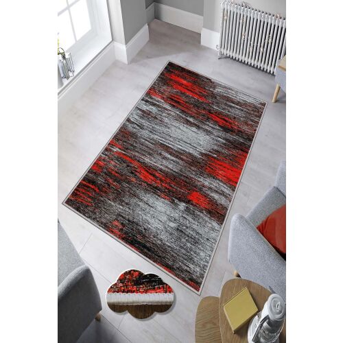 Conceptum Hypnose Hall Carpet, 80x300 Multicolor Hmnt851, modern nappali környezetben, szürke fotelekkel - Conceptum Hypnose