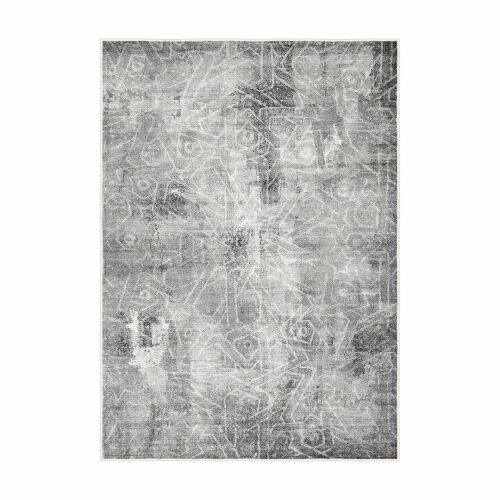 Conceptum Hypnose szőnyeg (100 x 200) szürke Kece-Fr04, modern absztrakt szürke poliészter szőnyeg - Szőnyeg