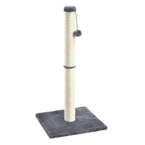 Stâlp de zgâriat pentru pisici bej și gri cu o jucărie suspendată, ZW6C Nagy kaparófa 100cm - Mobilier pentru pisici