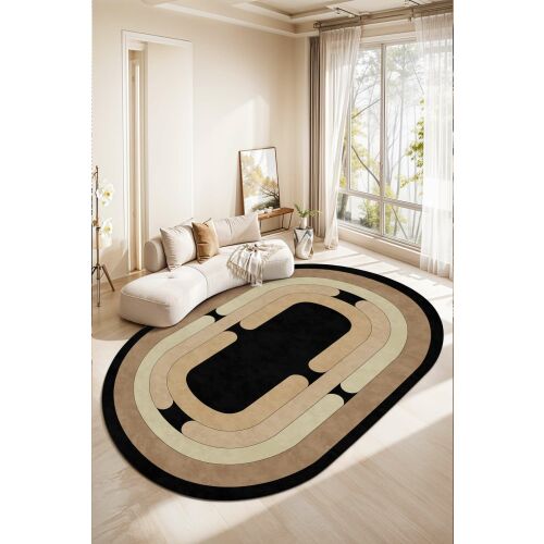 Conceptum Hypnose Carpet (80 x 120) Black Sftkece045-Oval
