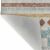 Közelkép a Conceptum Hypnose szőnyeg 80 x 150 Multicolor Infkece15-ről, amely bemutatja a csúszásmentes PVC hátoldalt pöttyös alap textúrával, jelezve a biztonságot és a tartósságot
