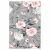 Conceptum Hypnose Előszoba Szőnyeg 100x200 Többszínű Hmnt168, virágmintázat közeli felvétele rózsaszín rózsákkal és szürke levelekkel, 3D digitális nyomtatás