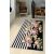 Conceptum Hypnose Hall Carpet (100 x 300) Multicolor Exfab304, egy virágos és csíkos folyosószőnyeg egy elegáns nappaliban fotellal és szekrénnyel
