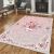 Conceptum Hypnose Carpet (80 x 120) Multicolor Els1849 bársonyszőnyeg nagy rózsamintával és írott mintával hangulatos szobai környezetben