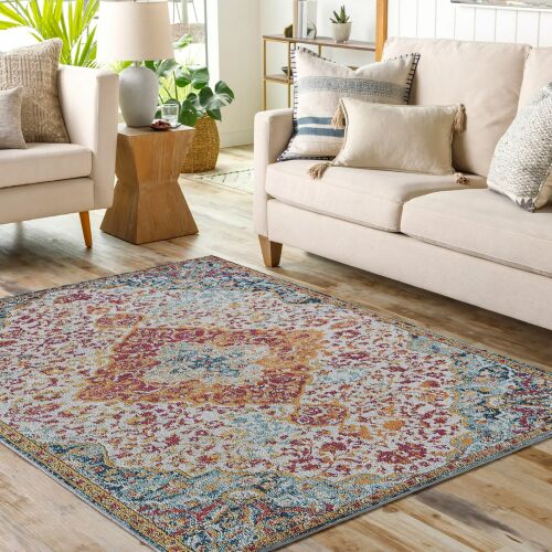 Conceptum Hypnose szőnyeg 100 x 300 Multicolor nappali környezetben, bemutatva élénk mintázatát és kényelmét - Szőnyeg