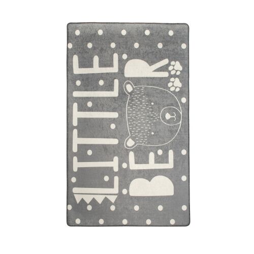 Conceptum Hypnose szőnyeg Kis Medve szőnyeg (100 x 160) Többszínű - Szürke pöttyökkel és 'Little Bear' szöveggel - Szőnyeg gyerekszobába