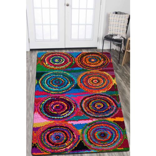 Conceptum Hypnose Szőnyeg (80 x 120) Multicolor Boule Colore, élénk absztrakt mintával otthoni környezetben, modern nappali szőnyeg - Lakberendezés
