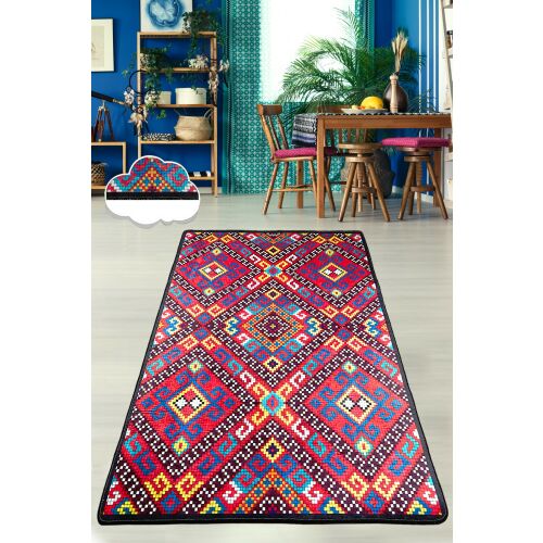 Conceptum Hypnose szőnyeg 80x140 Multicolor Jelo, élénk geometriai mintás szőnyeg modern nappaliban, csúszásmentes és mosható - Szőnyeg
