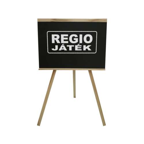 Fekete tábla fából készült állvánnyal, 100 cm magas, gyerekek rajzolásához és írásához