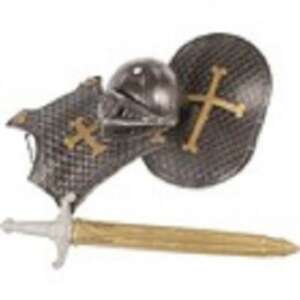 Set de armură de cavaler cu cască, scut și sabie, perfect pentru petrecerile cu costume pentru copii - Arme de jucărie, gloante