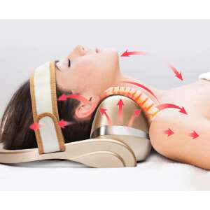 Nyaknyújtó, Nyakmasszírozó Készülék: Nyaknyújtó és masszírozó készülék használat közben - Nyakmasszírozó