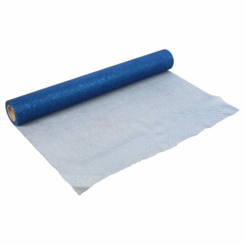 Fényes kék hálós tüll organza
