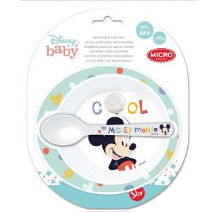 Disney Mickey baba micro mélytányér + kanál szett 45536987 Gyerek tányér, evőeszköz, étkészlet