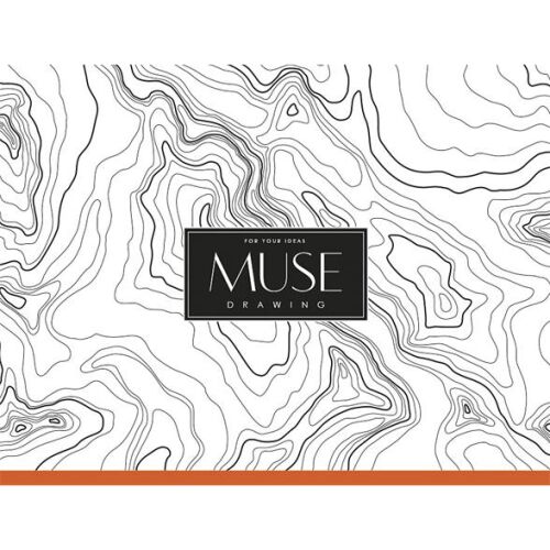 Shkolyaryk Muse A4+ skiccfüzet absztrakt topográfiai térkép mintával, 150 g/m2 papír, ideális különféle rajztechnikákhoz - Rajzeszköz